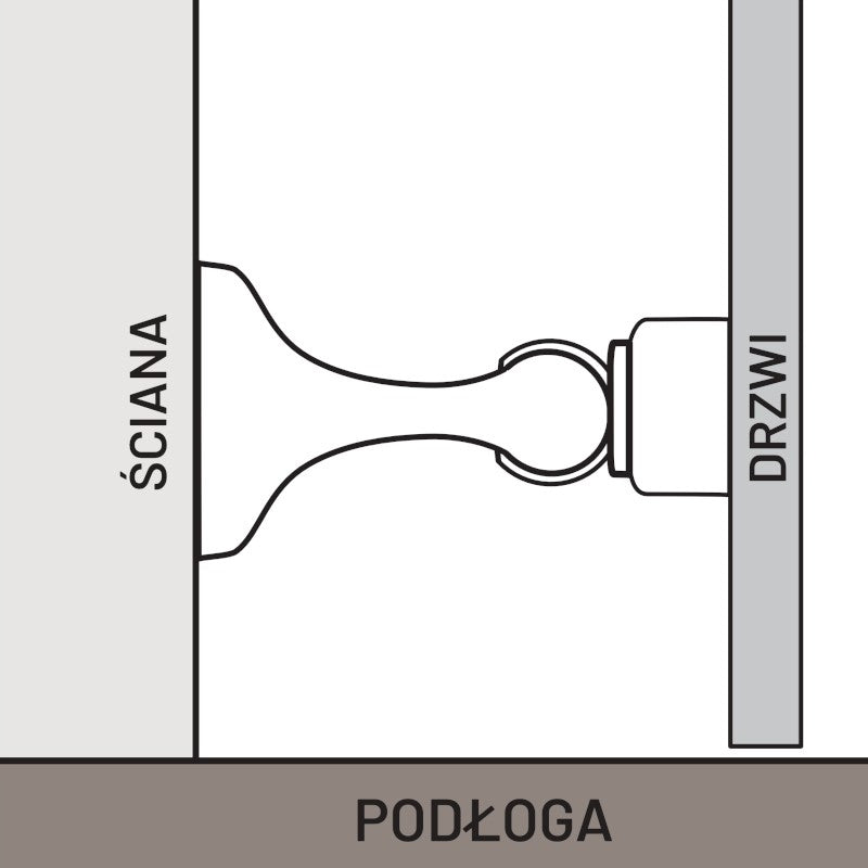 Odbojnik przytrzymywacz magnetyczny do drzwi czarny