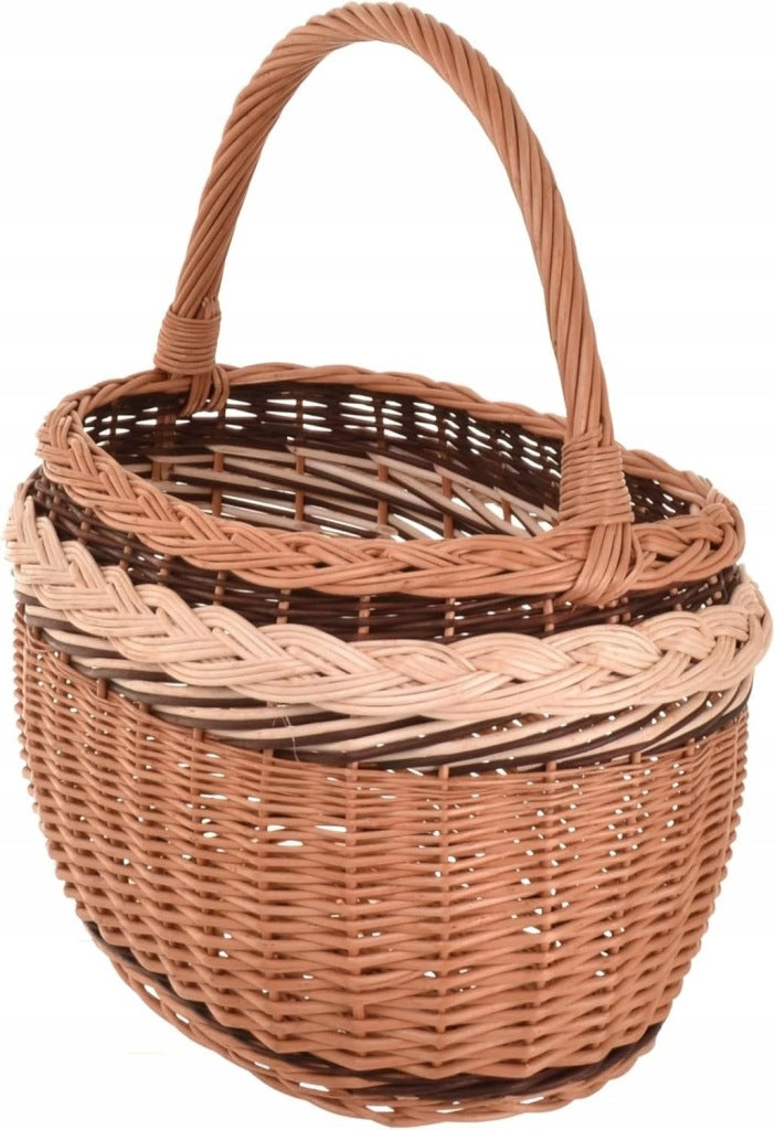 Aqbau kosz wiklinowy brązowy wielkanocny koszyczek 42 cm trójkolorowy lekki