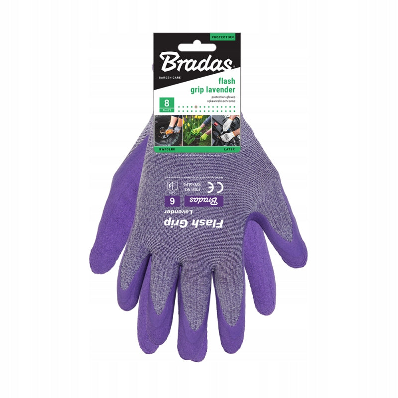 Aqbau rękawice ochronne damskie Flash Grip Lavender do ogrodu lateks r 7