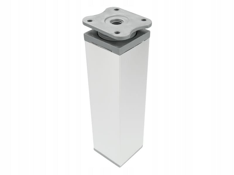 4x nóżka meblowa z aluminium KWADRATOWA z regulacją 4x4/H-15cm alu/ popiel