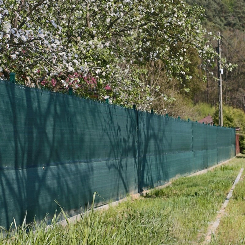 Siatka cieniująca/osłonowa na ogrodzenie lub balkon 1.5m x50m 150g zielona