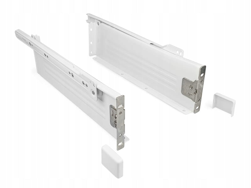 Prowadnica stalowa METALBOX,rolkowa,do szuflad z frontem, 86*300 biały,25kg