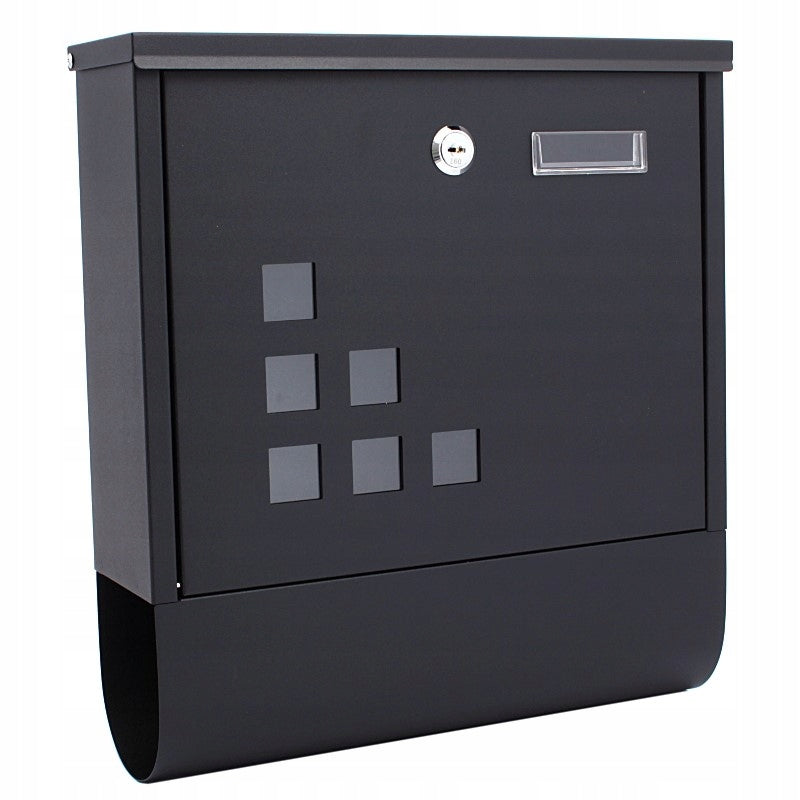 Aqbau skrzynka na listy antracyt prostokątna z tubą 31x9,5x34 cm nowoczesna