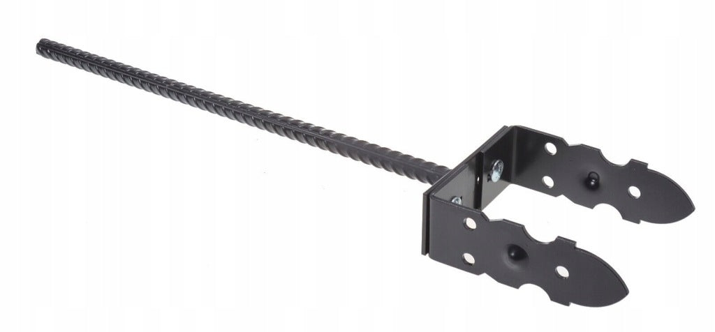 Podstawa słupa z prętem kotwa regulowana 0 - 140mm x 500mm czarna RETRO