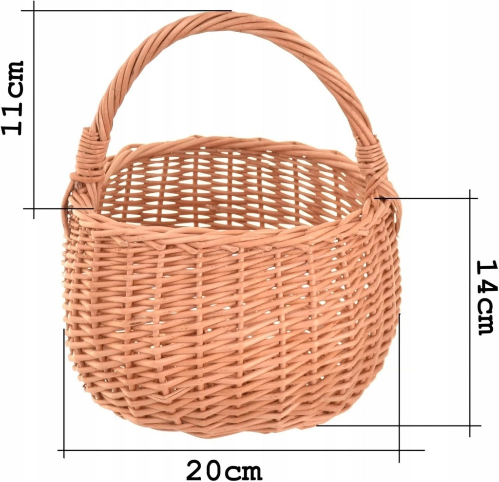 Aqbau koszyk wiklinowy 20 cm BIAŁY wielkanocny koszyczek sypanie kwiatów