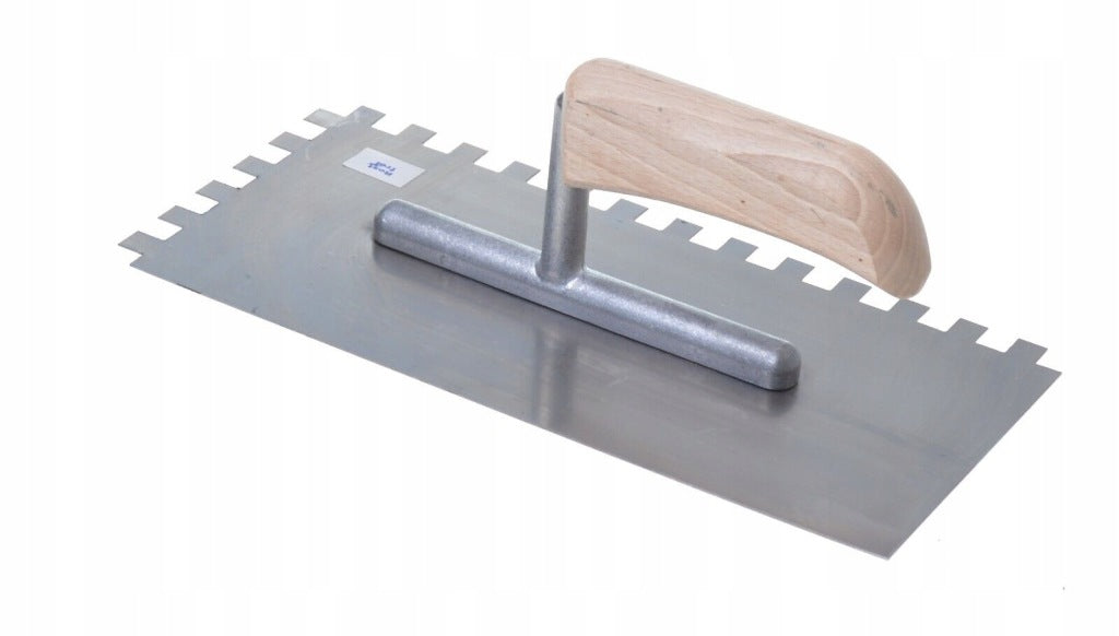 PACA DO KLEJU NIERDZEWNA ZĘBATA Z ZĘBAMI 10 x 10 270x130mm DREWNIANA RĄCZKA