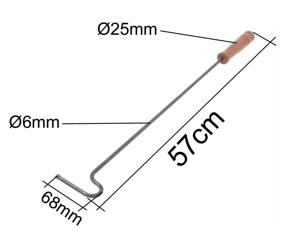 Pogrzebacz do pieca kominka czarny 57cm