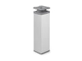 4x nóżka meblowa z aluminium KWADRATOWA z regulacją 4x4/H-15cm alu/ popiel
