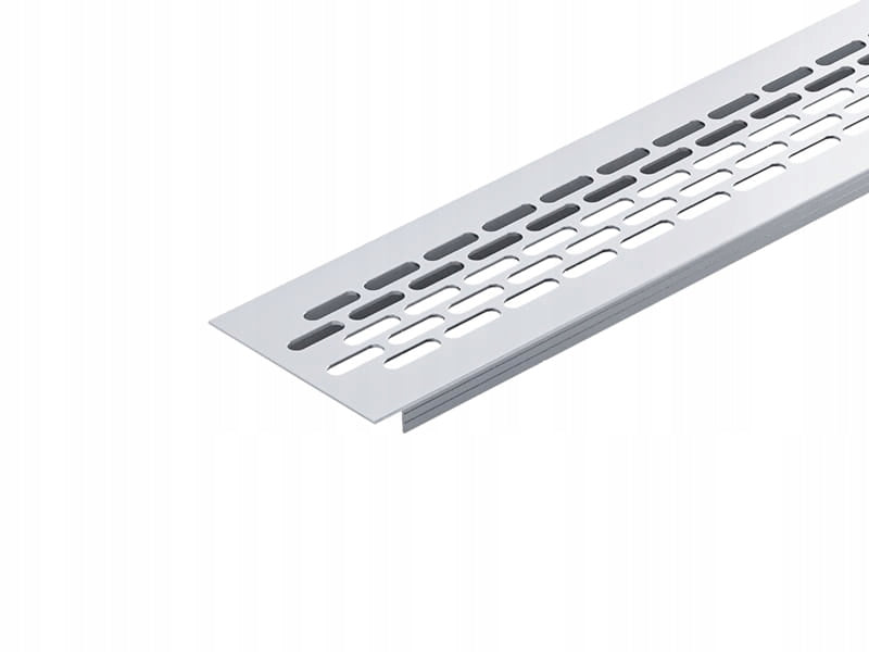 Kratka wentylacyjna z aluminium meblowa 480x60 mm - wentylacja Chrom mat