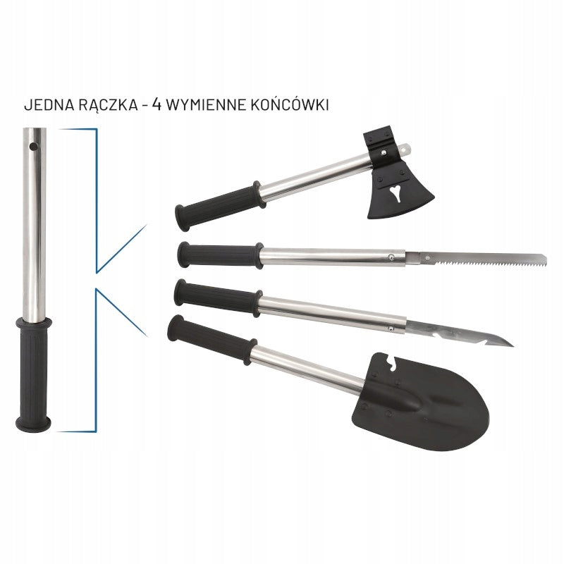 Aqbau wielofunkcyjna łopatka tzw saperka + siekiera i piła 8w1 zestaw