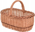 Aqbau koszyk wiklinowy na zakupy z rączką 36cm pleciony naturalny wielkanoc