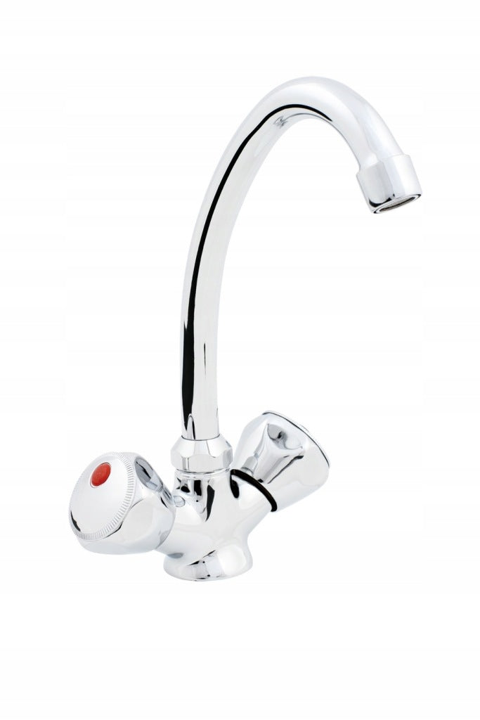 Aqbau Standard bateria zlewozmywakowa stojąca Obrotowa kran wylewka chrom