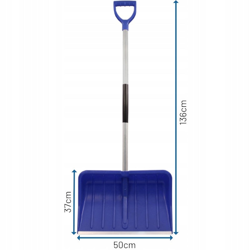 Aqbau łopata do śniegu uniwersalna aluminium szeroki mocny zgarniacz 50cm