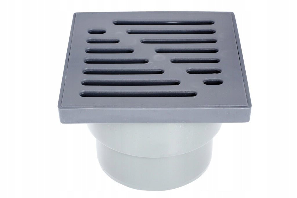 Aqbau kratka kanalizacyjna, ruszt plastikowy śr.110mm, 15x15cm SZARA prosta