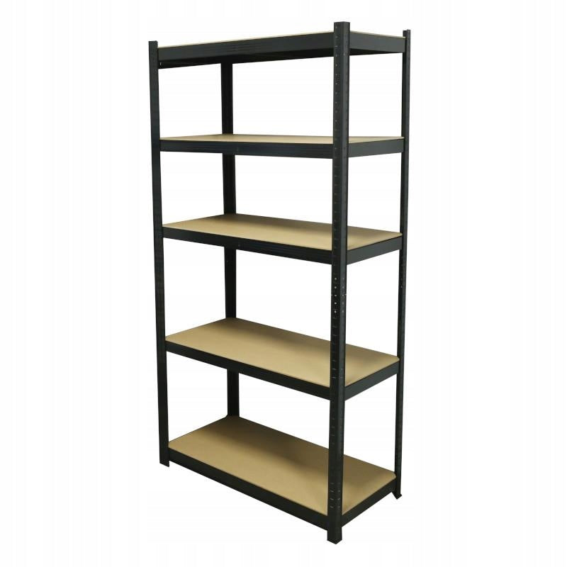 Regał garażowy 180x90x45cm 5 półek x 150kg METALOWY mocny magazynowy MDF