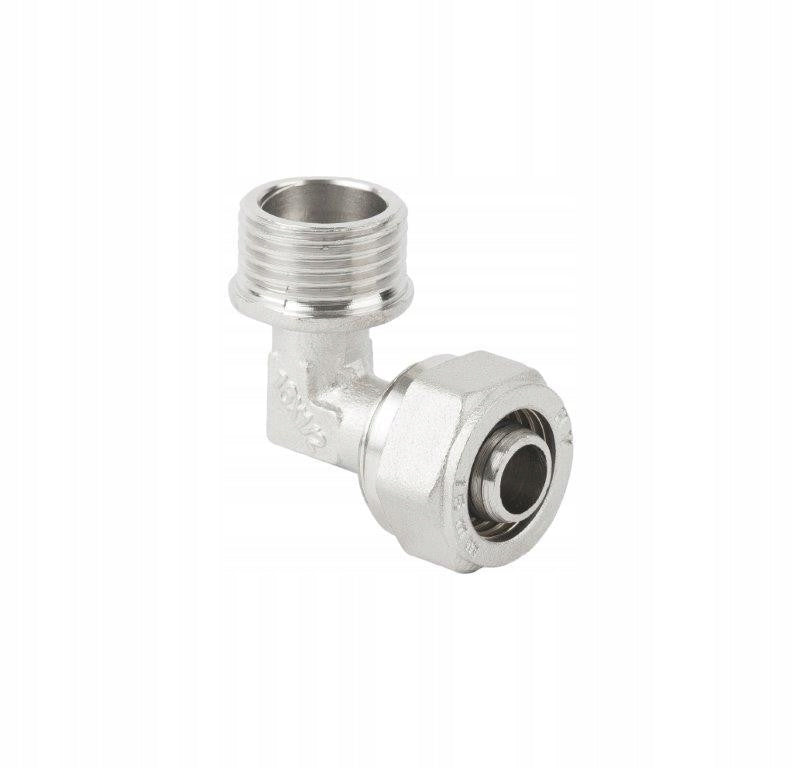 Aqbau kolano 90° PEX/GZ mosiądz niklowany 25 x 3/4" złączka do instalacji