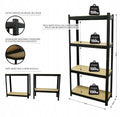 Regał garażowy 150x75x30cm 4 półki x150kg METALOWY mocny magazynowy MDF