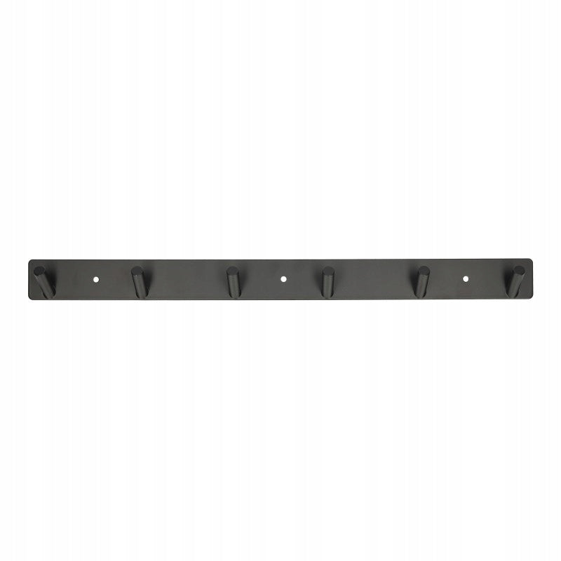 Aqbau metalowy wieszak szeregowy czarny 6 OKRĄGŁE haki 44,5 cm mocny