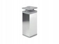 4x nóżka meblowa z aluminium KWADRATOWA z regulacją 4x4/H-10cm chrom/popiel