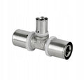 Aqbau trójnik PEX/PEX/PEX redukcyjny ZAPRASOWYWANY 16 x 20 x 16mm mosiądz