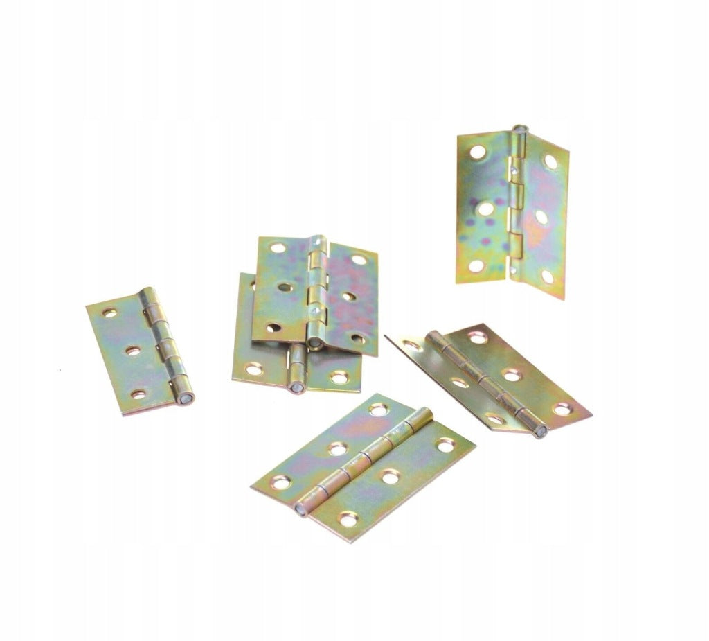 Zawiasy zawias splatany 60 x 42mm meblowy budowlany ocynk złoty 20 szt