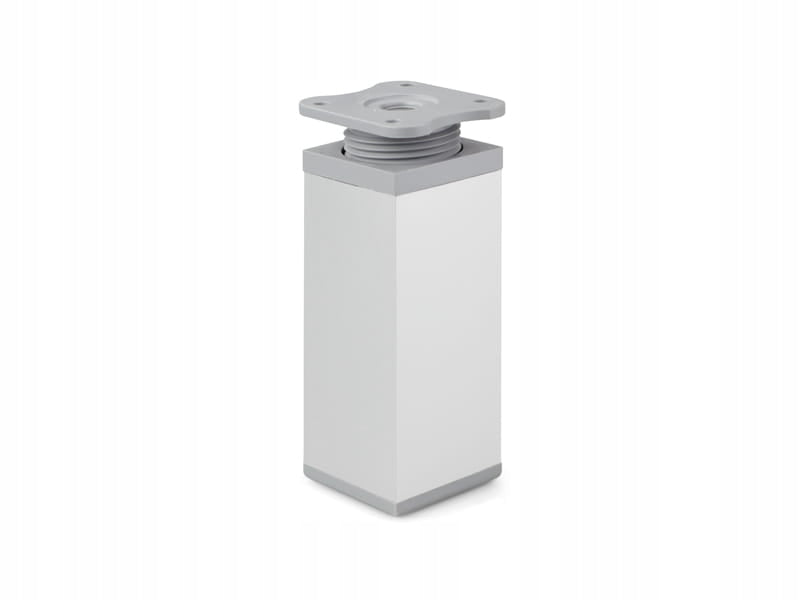 4 x nóżka meblowa z aluminium KWADRATOWA z regulacją 4x4/ H-10cm alu/popiel
