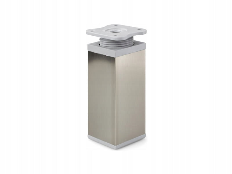 4x nóżka meblowa z aluminium KWADRATOWA z regulacją 4x4/H-12cm inox/popiel