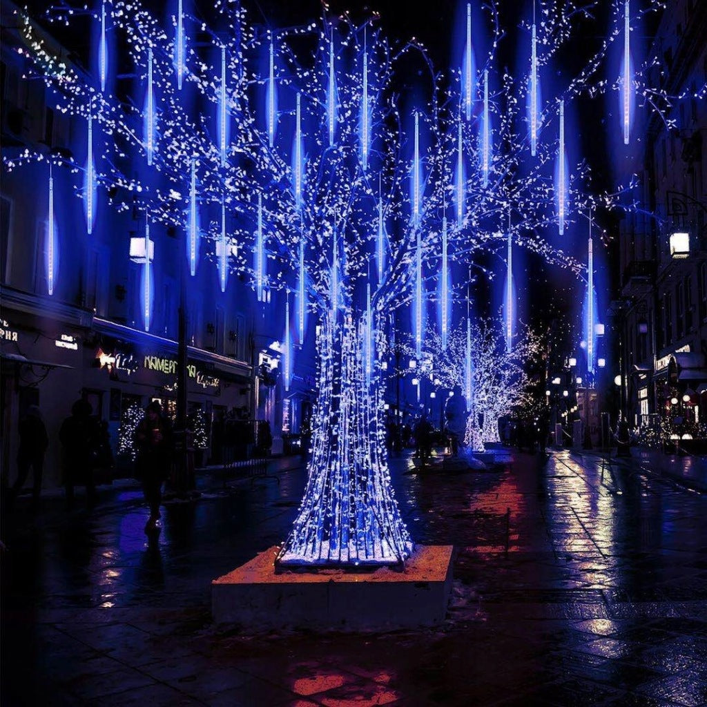 OŚWIETLENIE ŚWIĄTECZNE Lampa ogrodowa METEOR SHOWER niebieska 230V LED