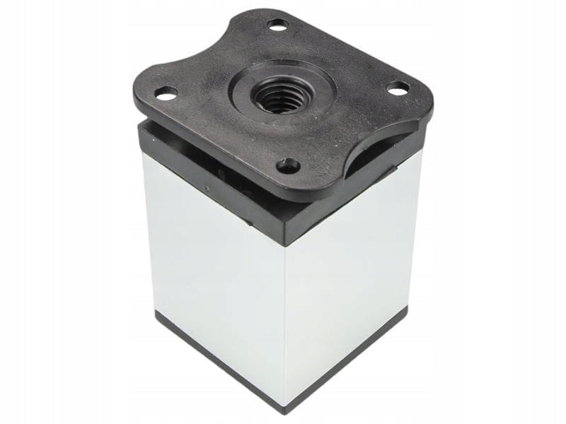 4 x nóżka meblowa z aluminium KWADRATOWA z regulacją 4x4/H-6cm chrom/czarny